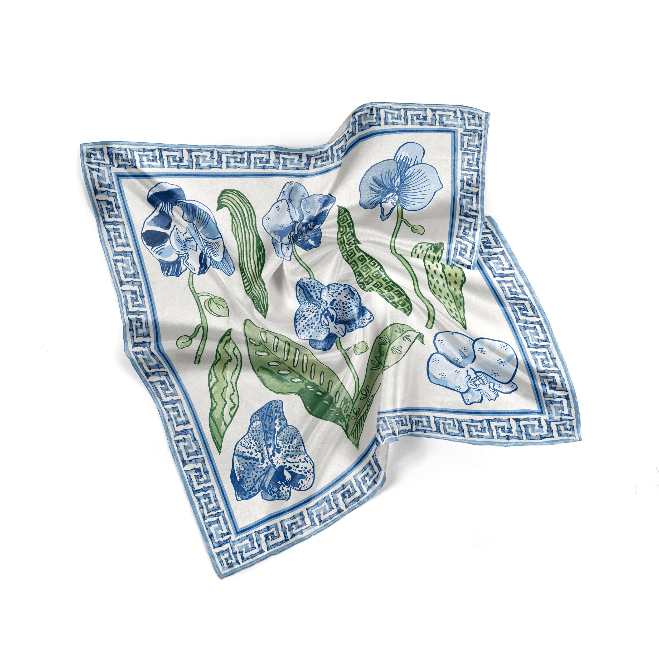 Japanese Magnolia Scarf | Limited-Edition Hand-Painted Colorful
